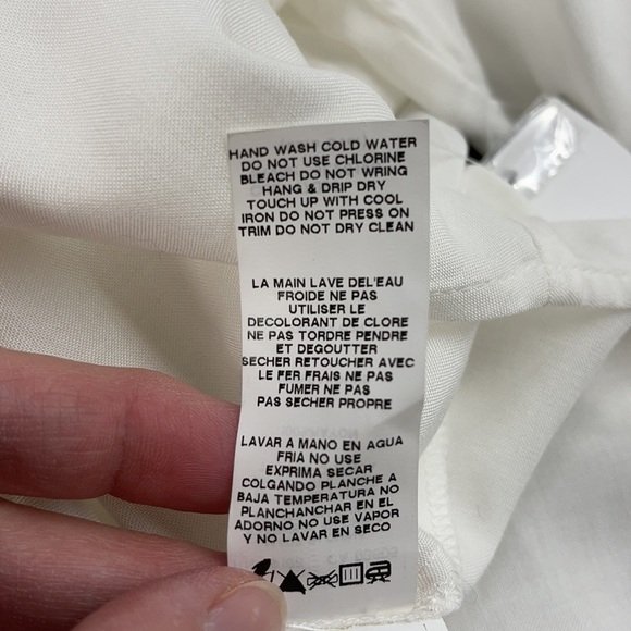 Karen Kane White New Wave Shine Bright Rhinestone Embellished Blouse - Picture 10 of 11